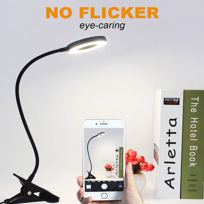 USB ring light with clamp and gooseneck