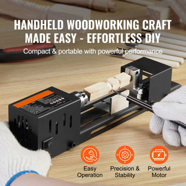 Mini wood lathe, 24 V, 7 speeds