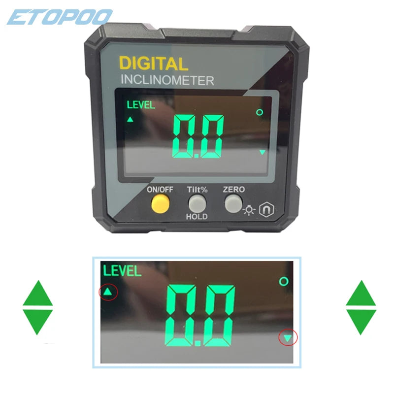 Digital angle finder with magnetic base