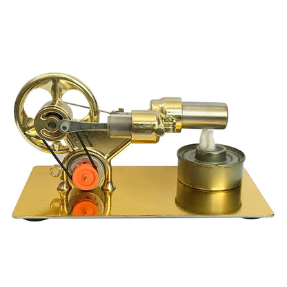 Stirling engine with generator, alcohol burner