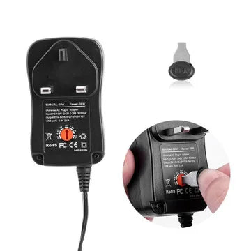 Set of plug tips supplied with the adapter