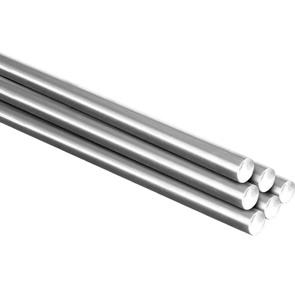 The ends of several chromed steel rods, showing the ground finish