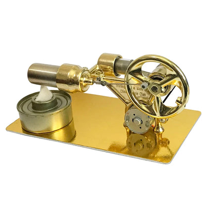 Stirling engine with generator, alcohol burner