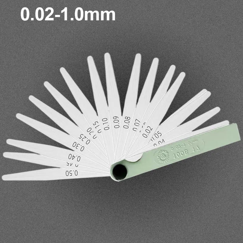 Feeler gauge fanned open
