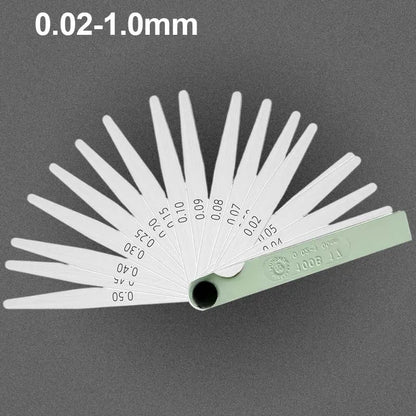 Feeler gauge fanned open
