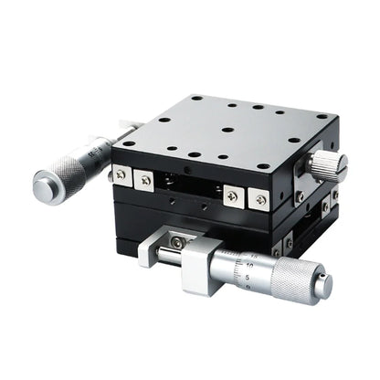 XY micrometer stage, side view with lock screw