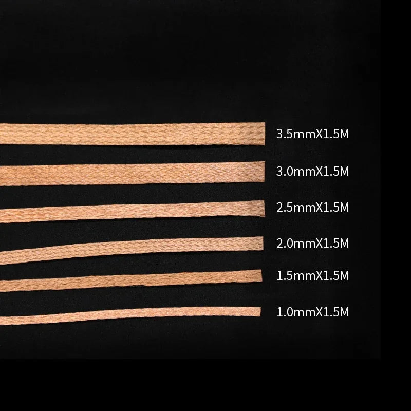 Braid widths side by side