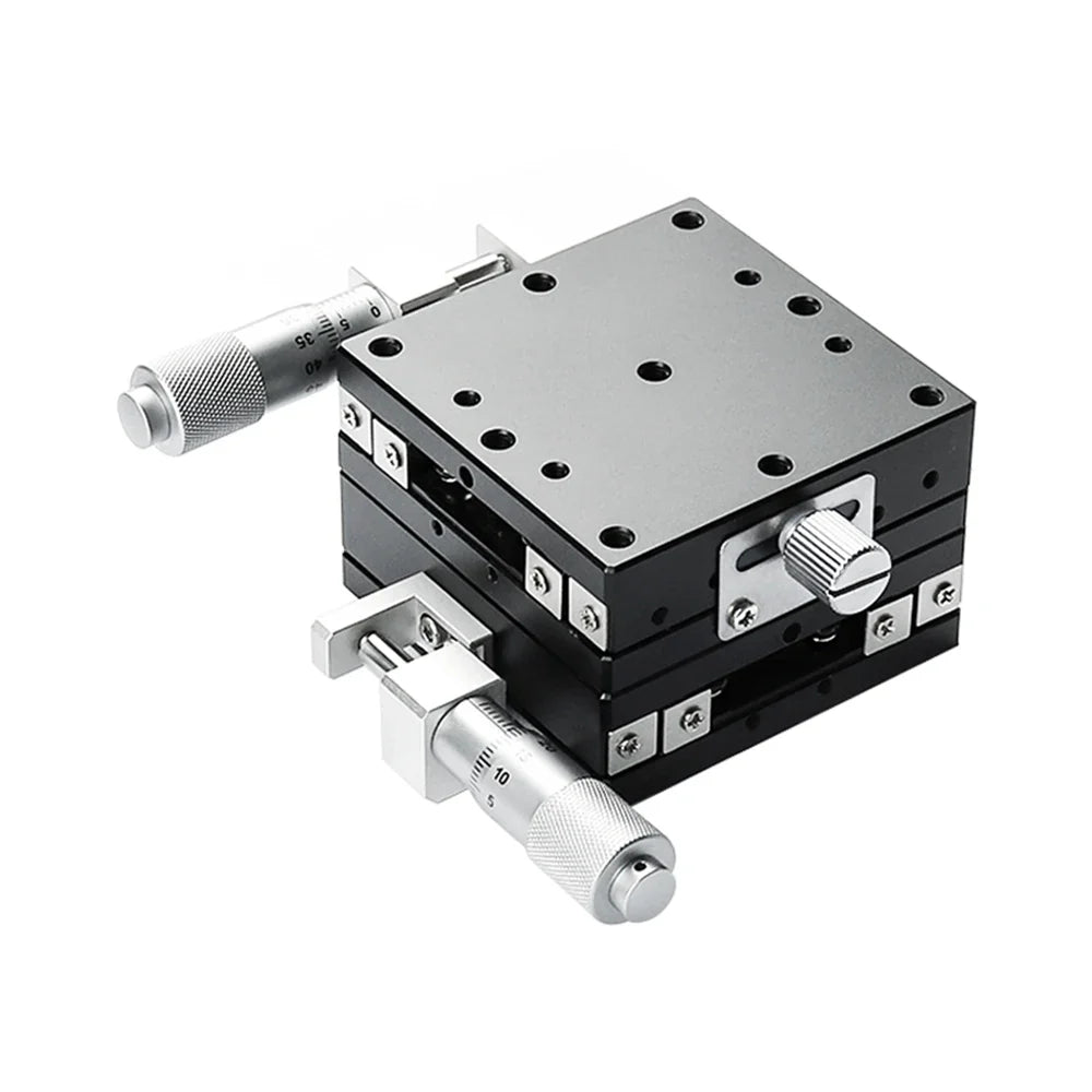 XY micrometer stage, two micrometer heads