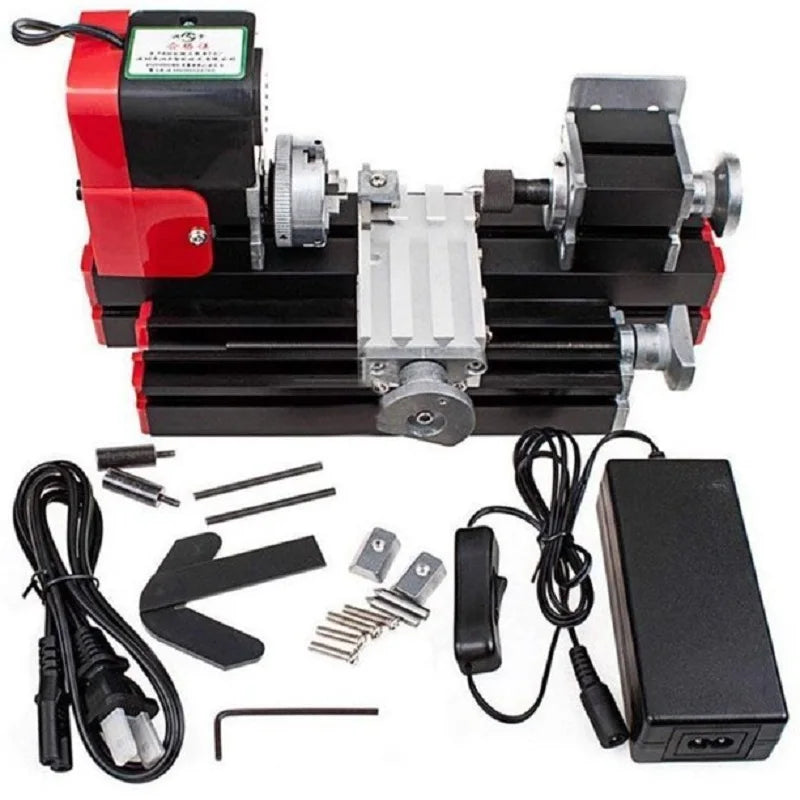Mini metal lathe, 24 W, for brass, aluminium and wood