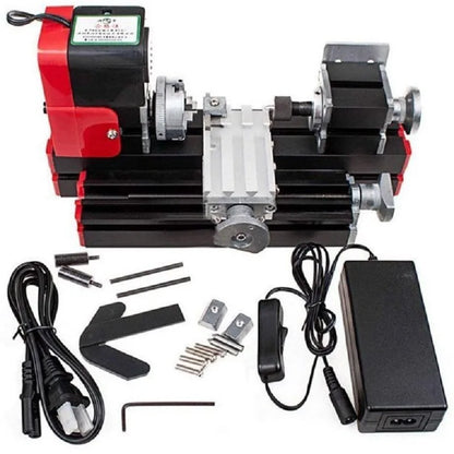 Mini metal lathe, 24 W, for brass, aluminium and wood