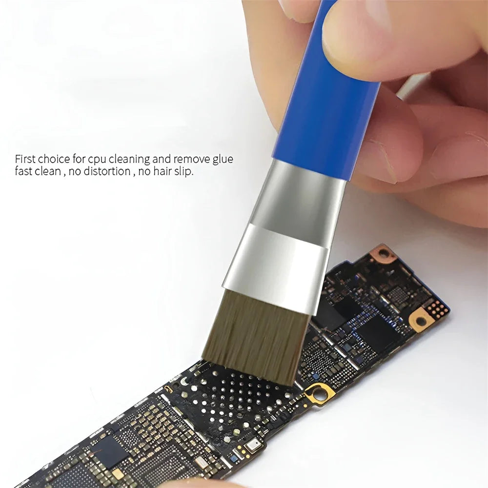 Brushing a circuit board clean