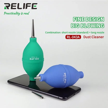 Dust blower with the brush extended