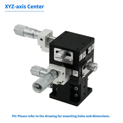 XYZ micrometer stage for a mini drill press, 40 or 60 mm