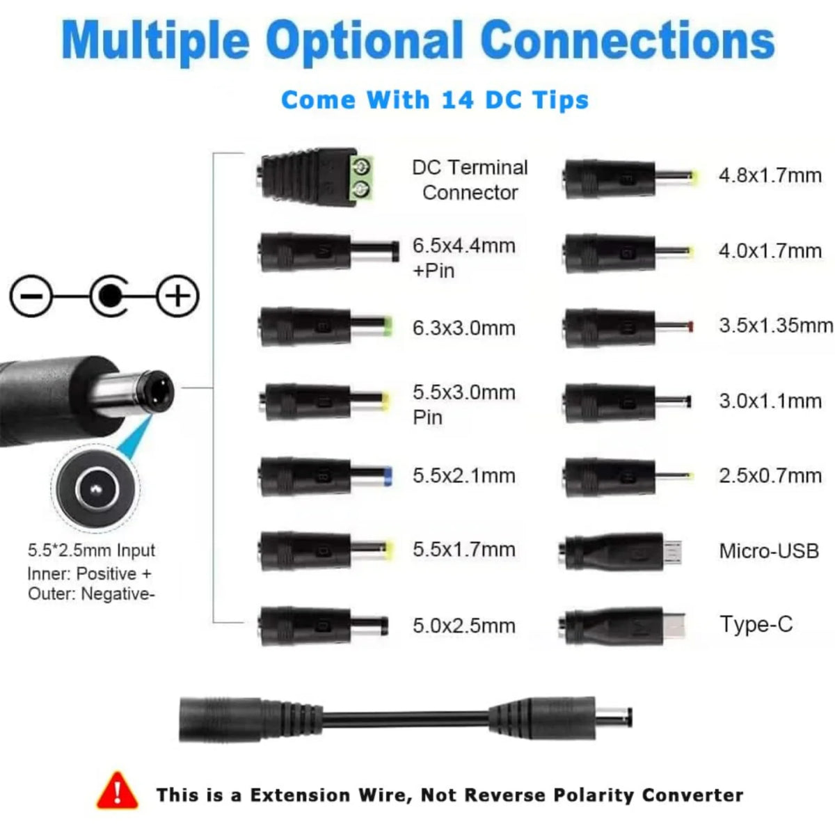 The barrel tips supplied with the set