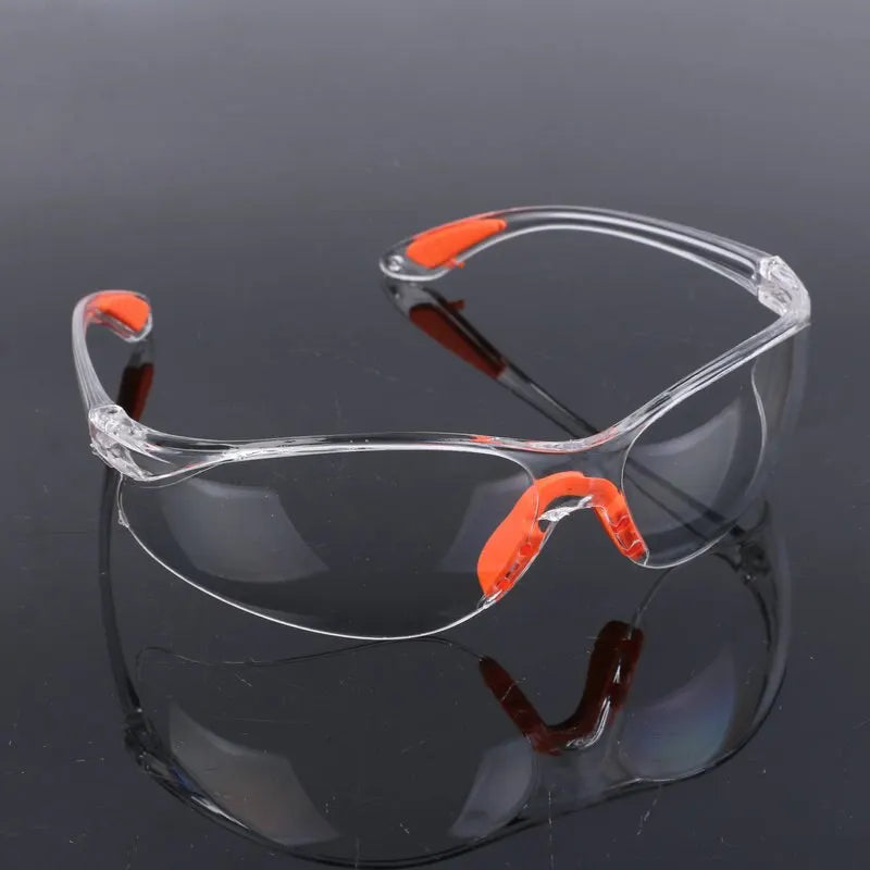 Clear safety glasses, top view