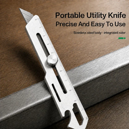 Stainless steel utility knife, 6-in-1