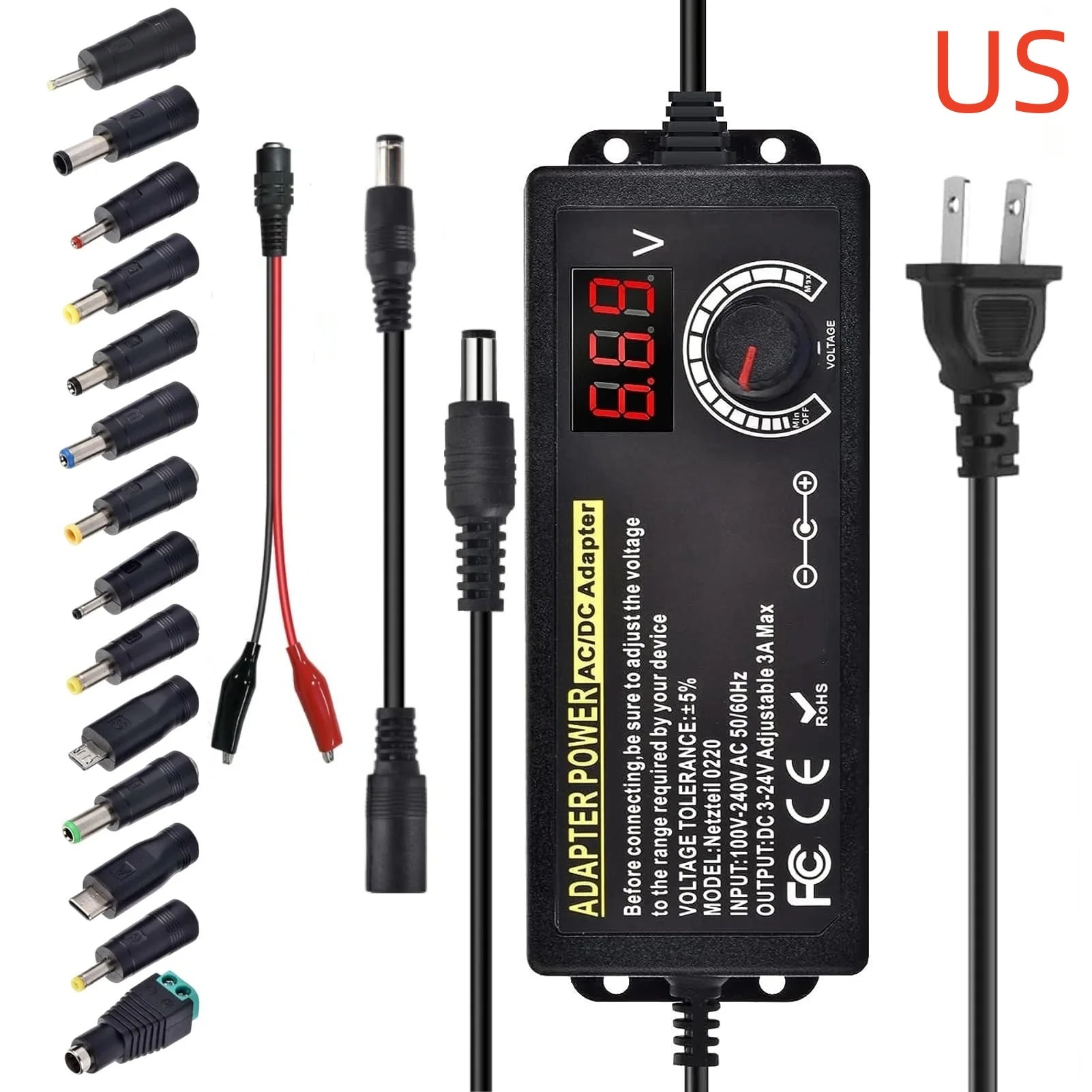 Adjustable supply with US plug and the tip set