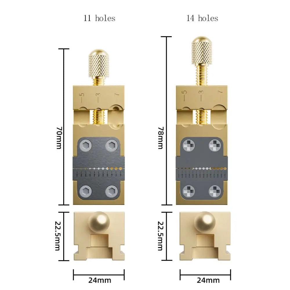 The maker's dimensioned drawing of both versions, 70 mm and 78 mm