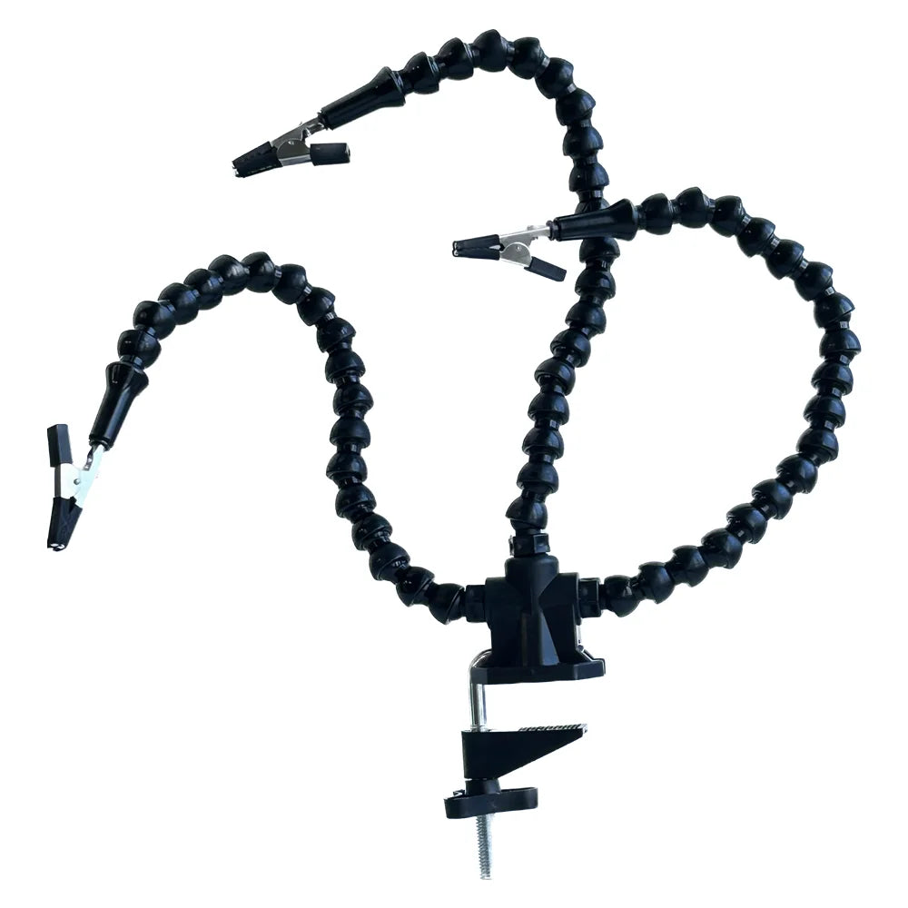Helping hands stand with two flexible arms and clips