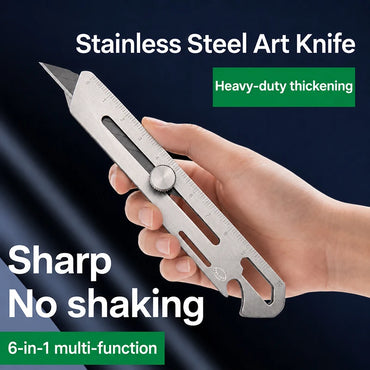 Stainless steel utility knife, 6-in-1