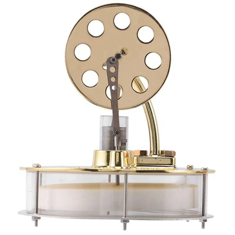 Low-temperature Stirling engine, runs on a cup of hot water