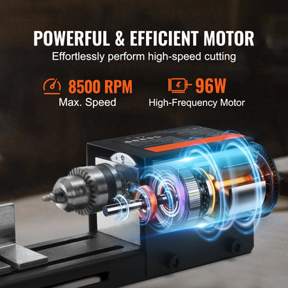 Mini wood lathe, 24 V, 7 speeds