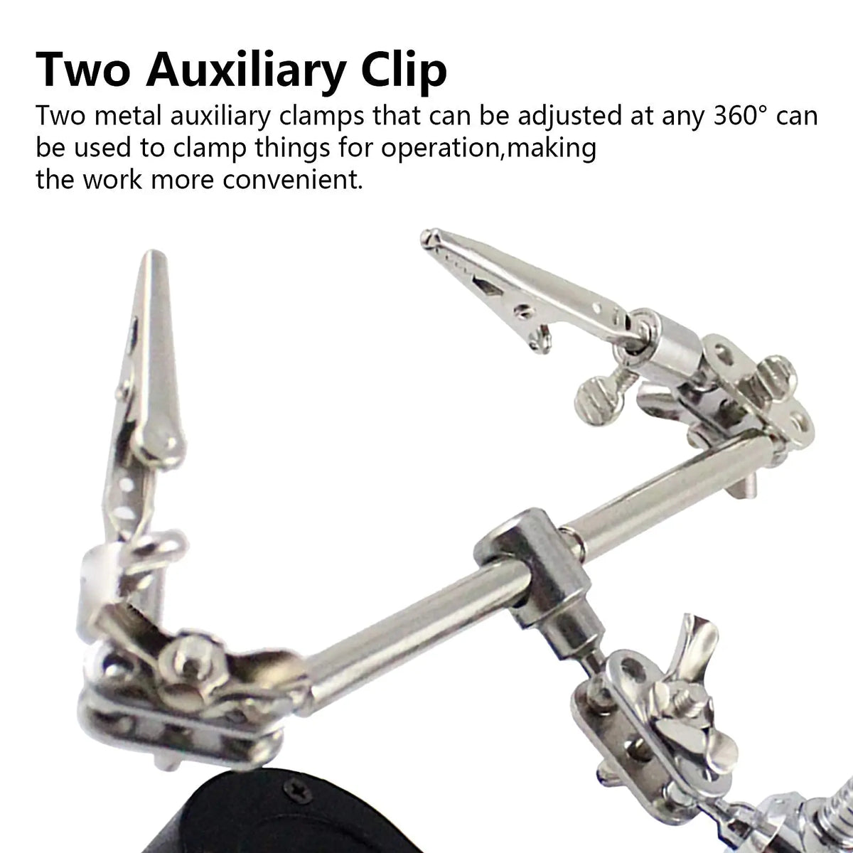 Clips holding a circuit board under the lens