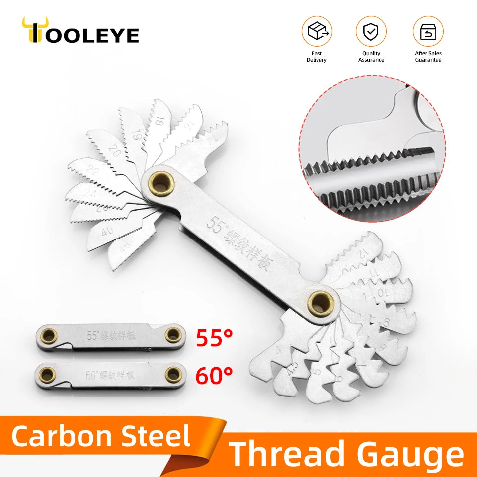 Screw pitch gauge fanned open