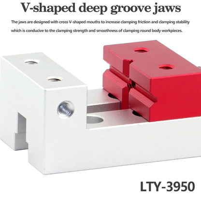 V-groove jaws holding a round part