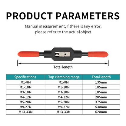 Table of clamping ranges and lengths