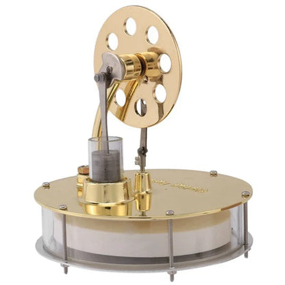 Low-temperature Stirling engine, runs on a cup of hot water