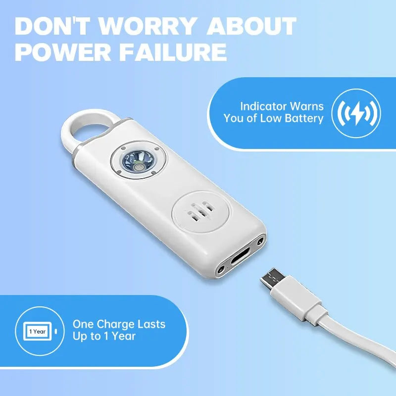 Personal safety alarm keychain, 130dB siren and strobe — view 5