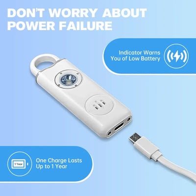 Personal safety alarm keychain, 130dB siren and strobe — view 5