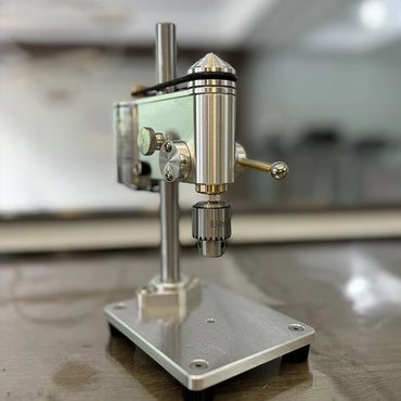 Mini drill press, side view