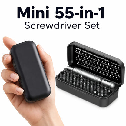 55-piece precision screwdriver set in its tray