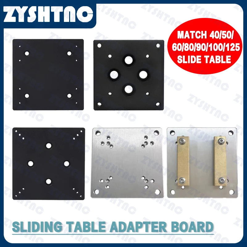 Mounting plates shown with sliding stages of different sizes