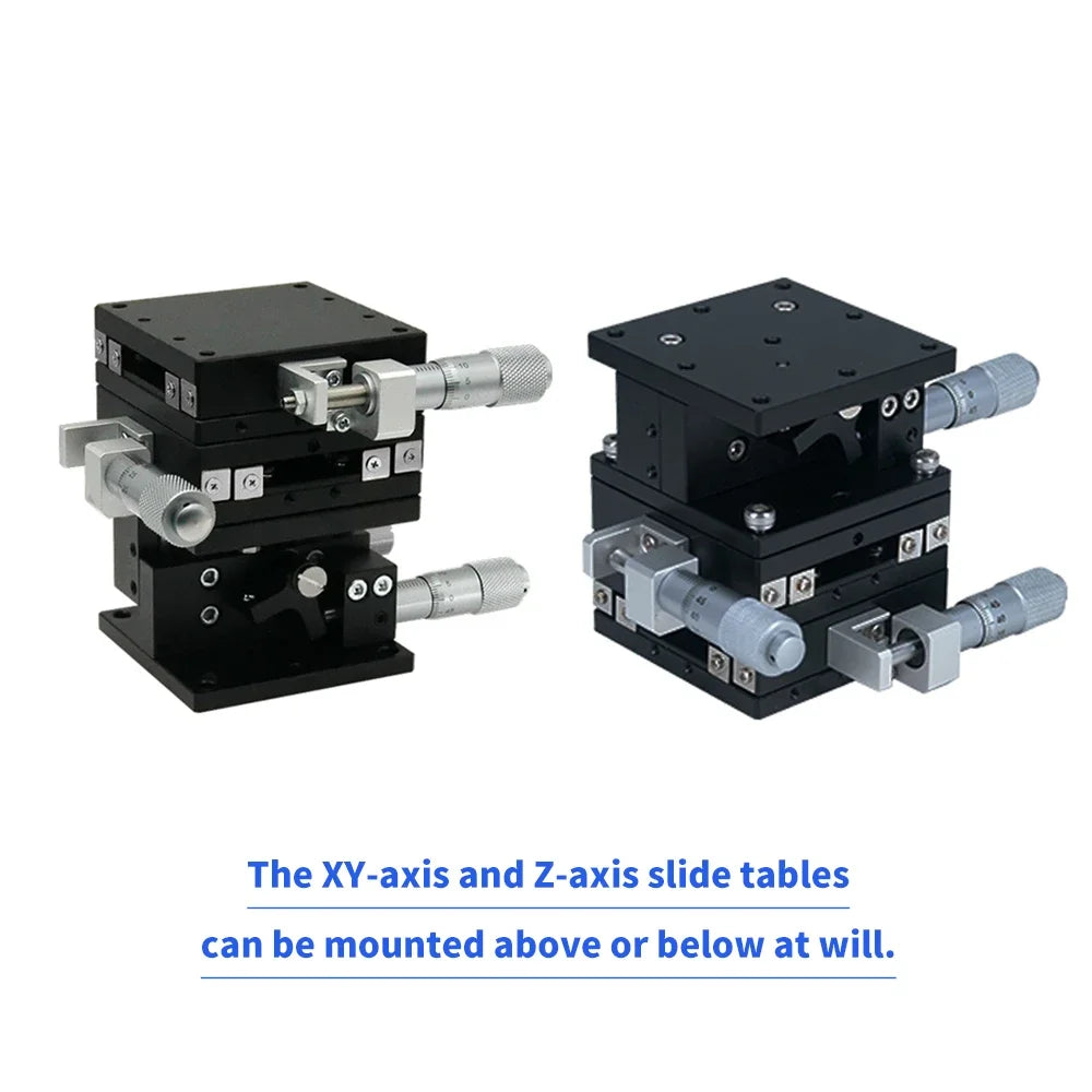 XYZ micrometer stage for a mini drill press, 40 or 60 mm