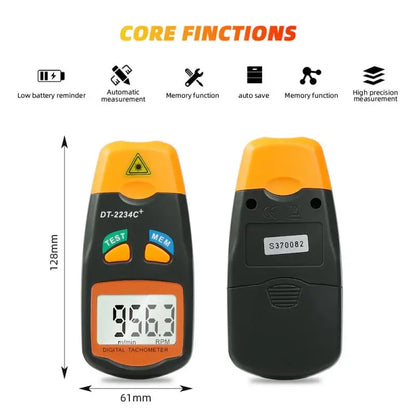 Laser tachometer, non-contact