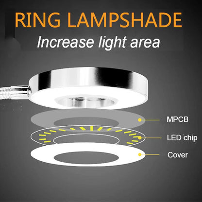 USB ring light with clamp and gooseneck