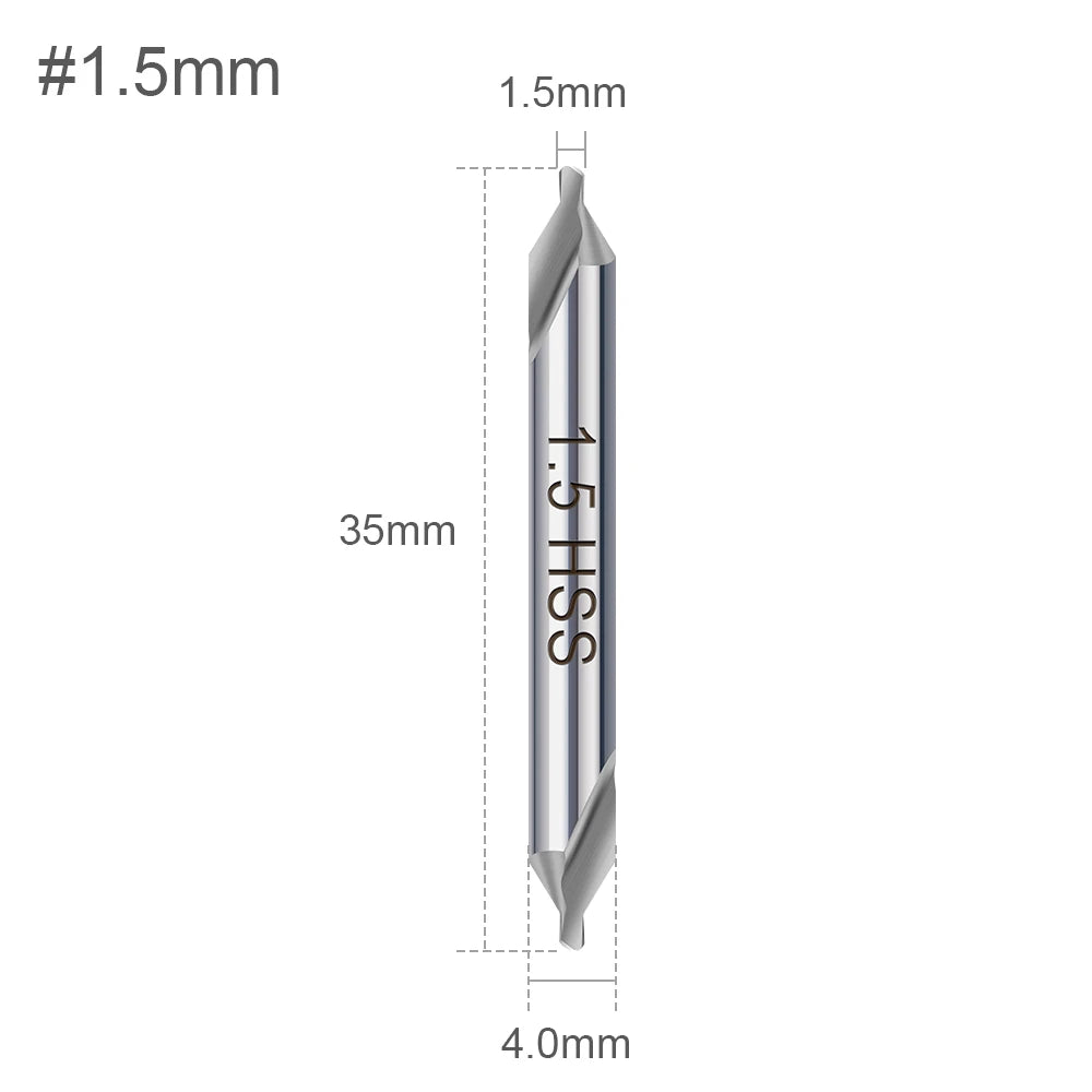 Centre drill, 1.5 mm tip, 60 degree cone