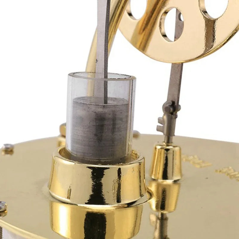 Low-temperature Stirling engine, runs on a cup of hot water