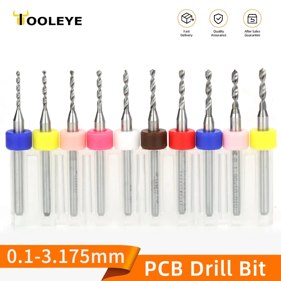 Ten carbide micro drill bits