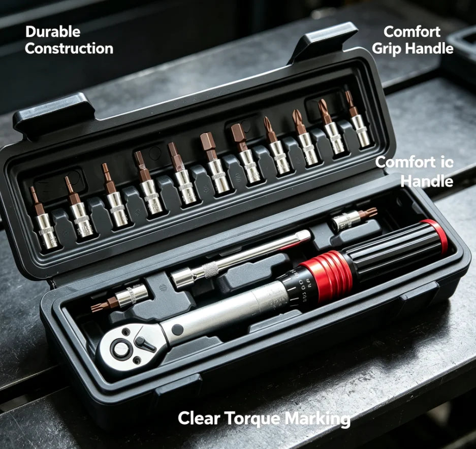 Torque wrench set, 1/4 in drive, 2 to 24 N·m