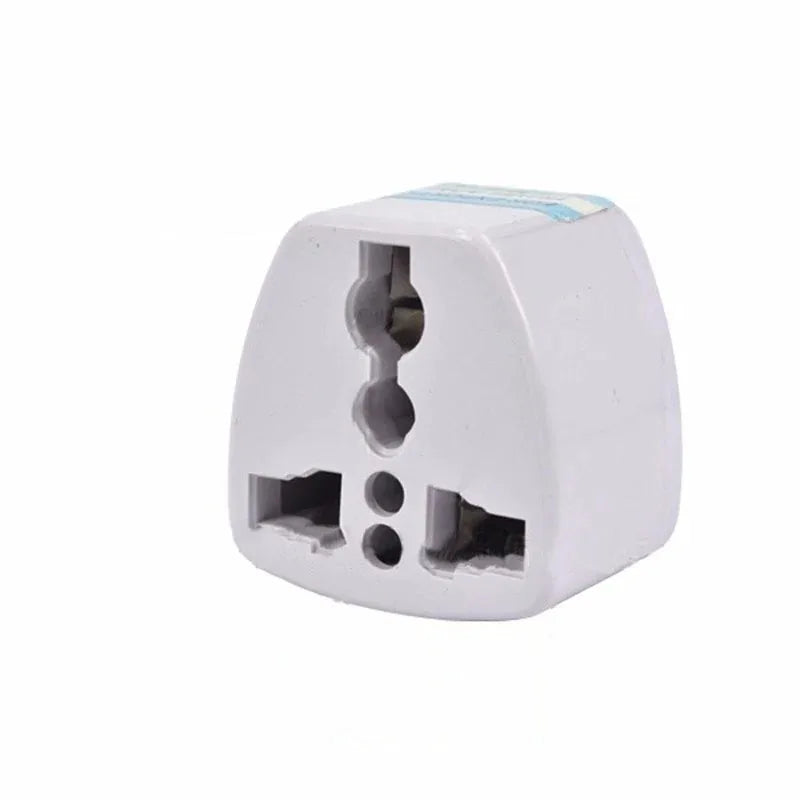 The socket end, which takes a US flat two-pin or a European round two-pin