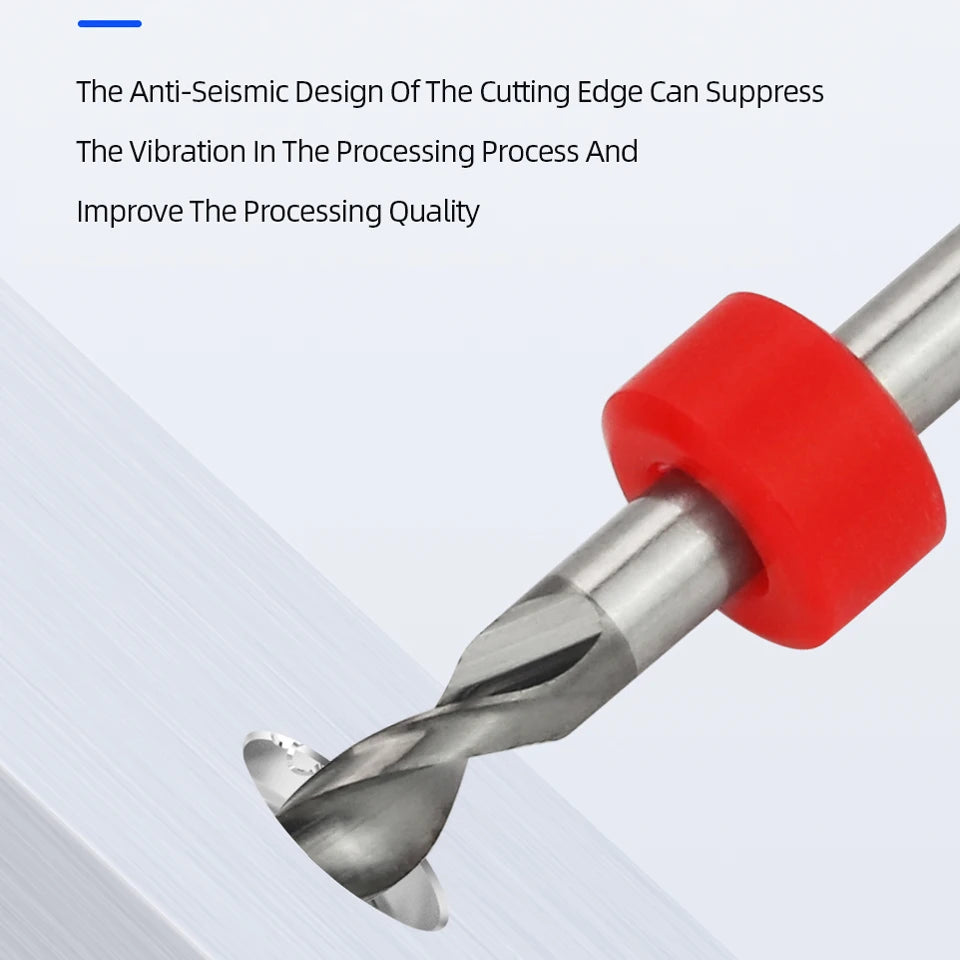PCB drill bit tip, close up