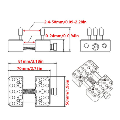 Drill press vise, screw feed