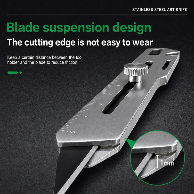 Stainless steel utility knife, 6-in-1