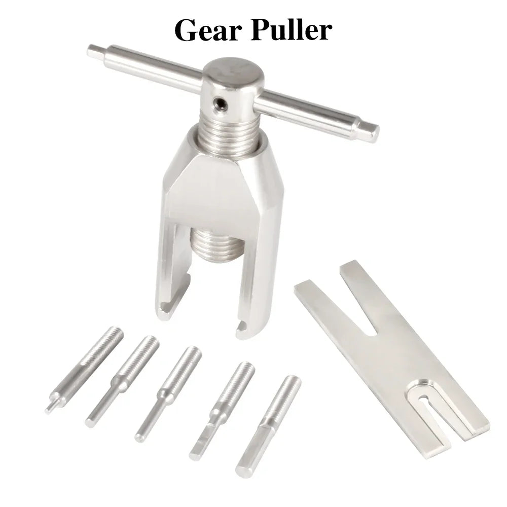 Pinion and pulley puller for small motors