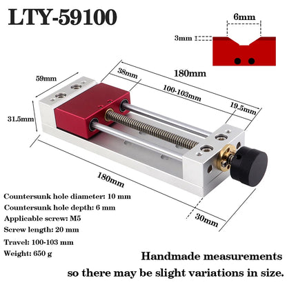 59 mm jaw vise with dimensions