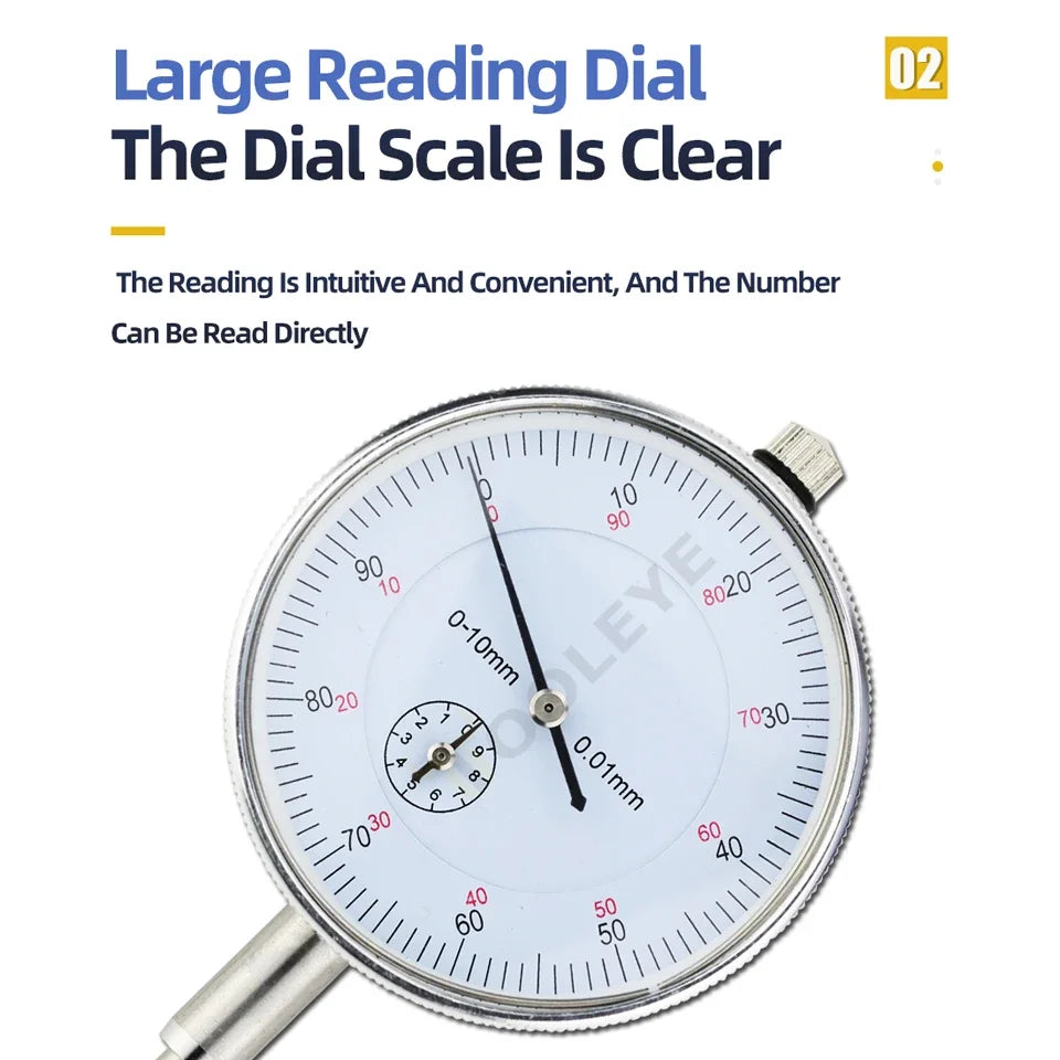 Dial indicator face, 0.01 mm graduations